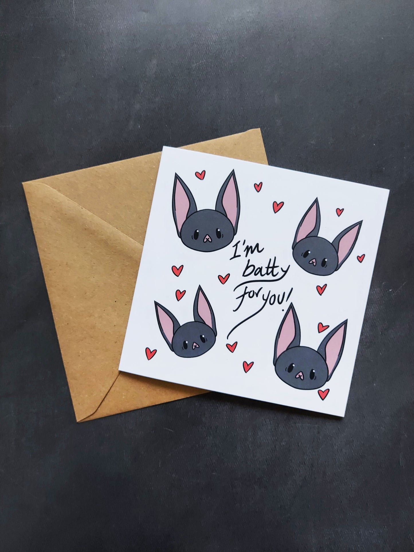 Batty For You Greeting Card - EmilsDoodles