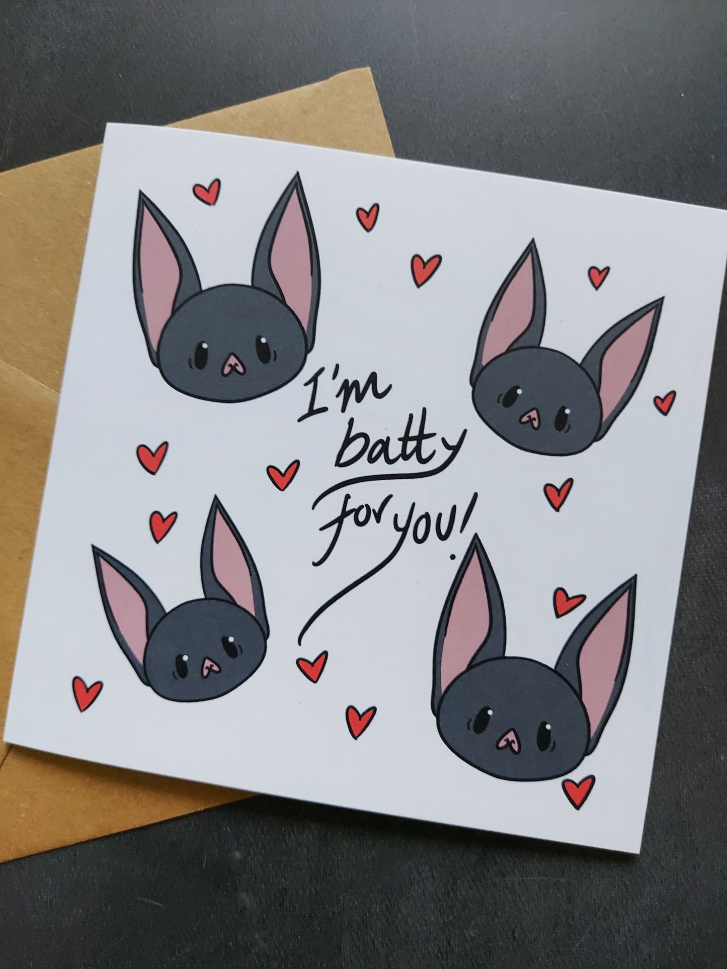 Batty For You Greeting Card - EmilsDoodles