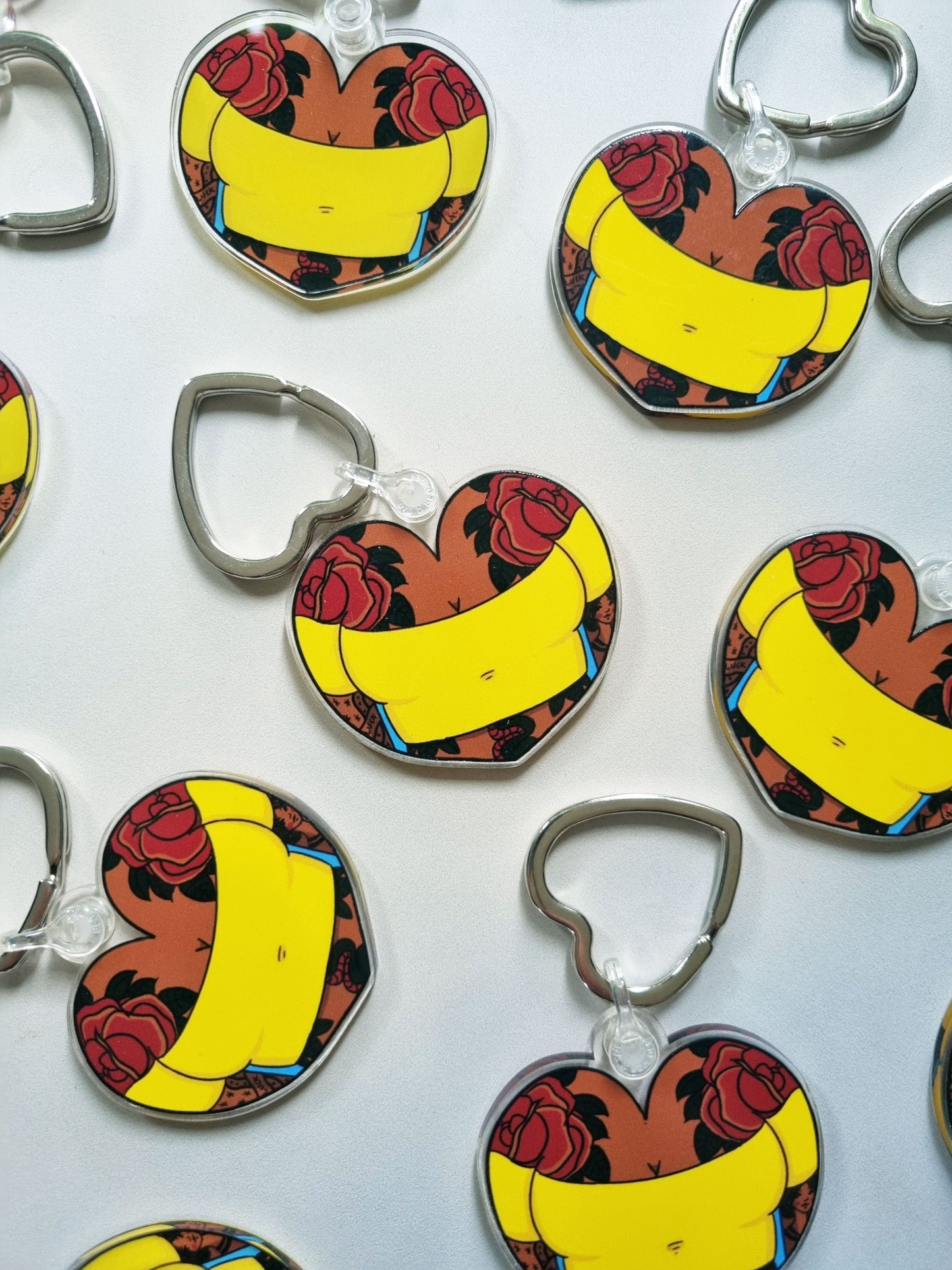 The Tattooed Heart Keyring - EmilsDoodles