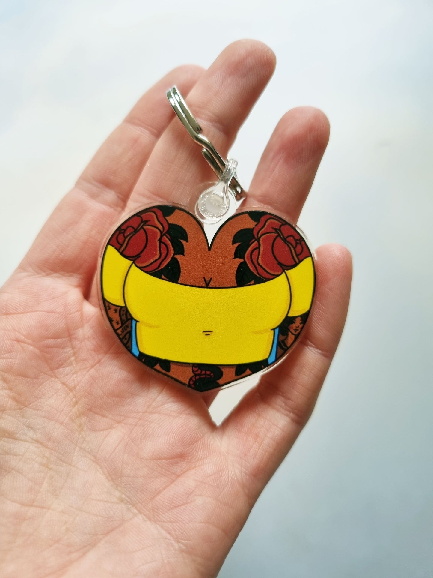 The Tattooed Heart Keyring - EmilsDoodles