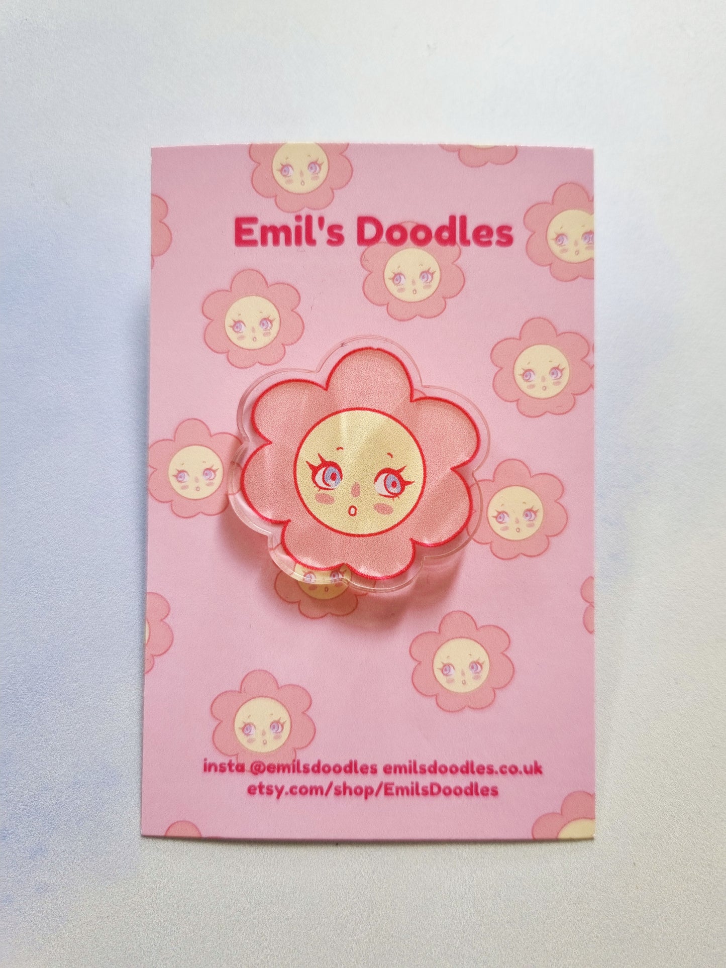 Amidst The Flowers | Acrylic Pin - EmilsDoodles
