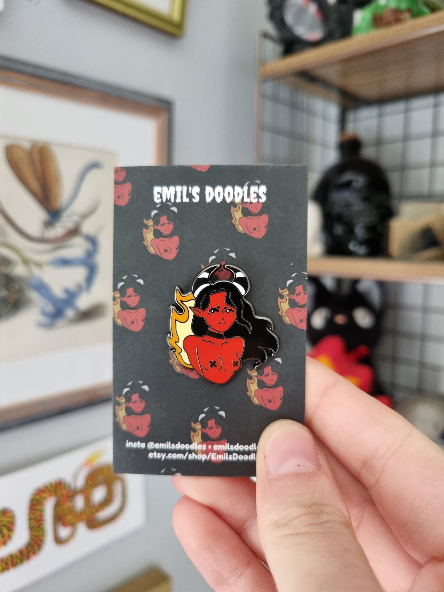 The Demon 30mm Hard Enamel Pin - EmilsDoodles