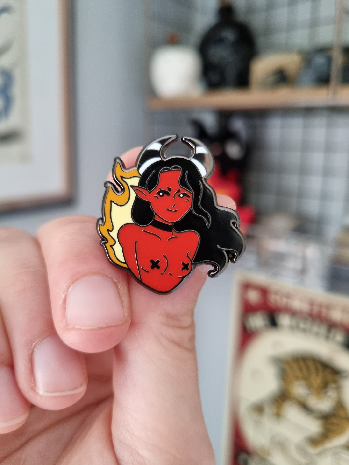 The Demon 30mm Hard Enamel Pin - EmilsDoodles
