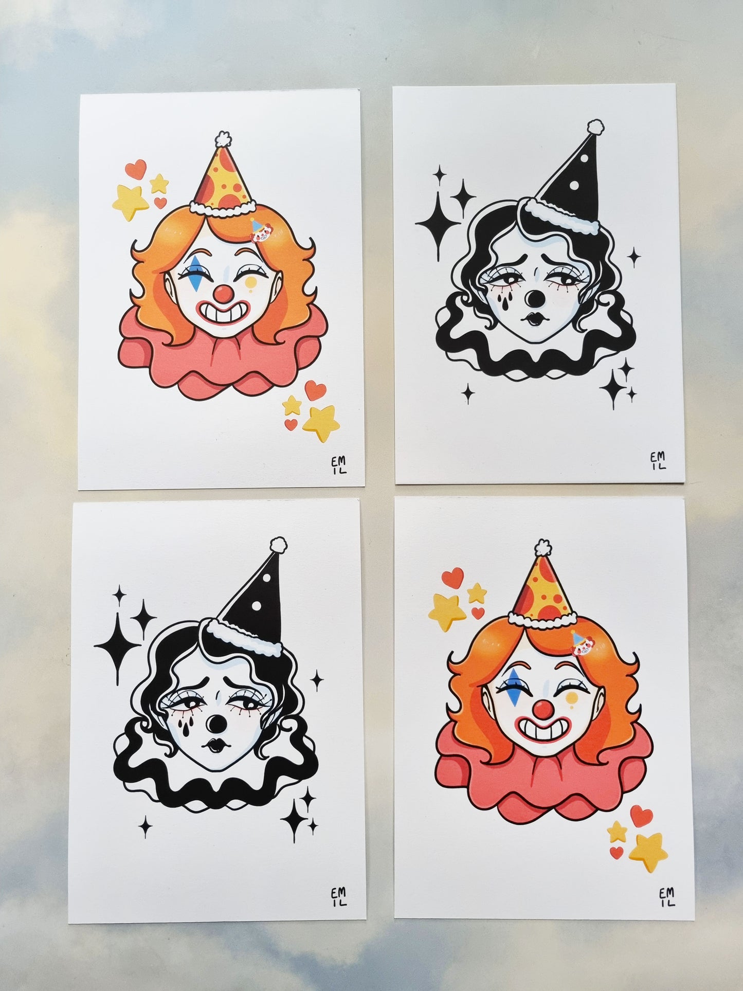 The Clowns | Clown-core Art Prints - EmilsDoodles