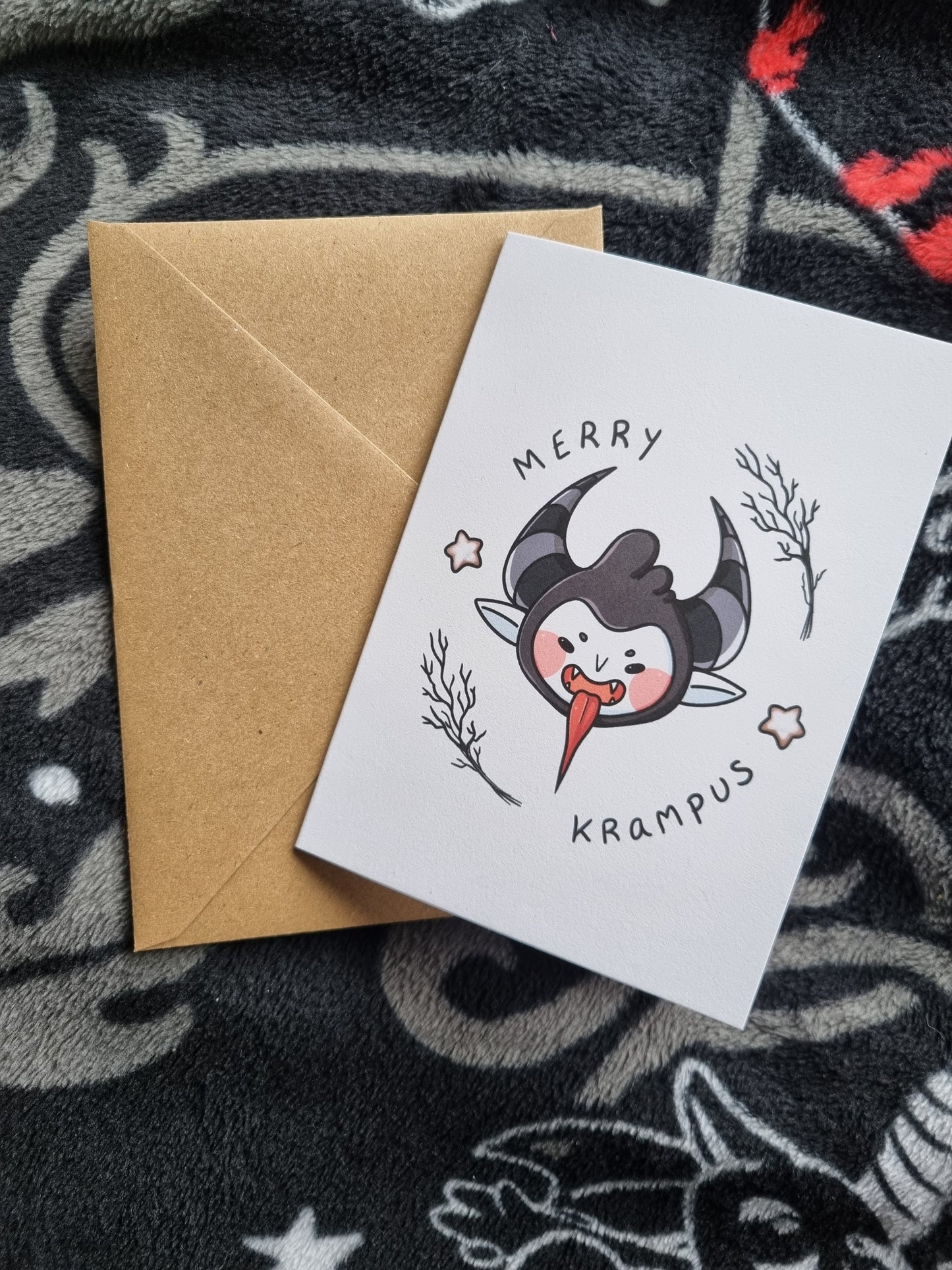 Merry Krampus Spooky Christmas Card - EmilsDoodles