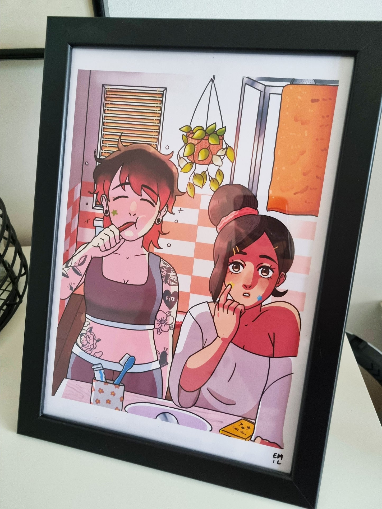 Dyke-y Morning Routine Art Print