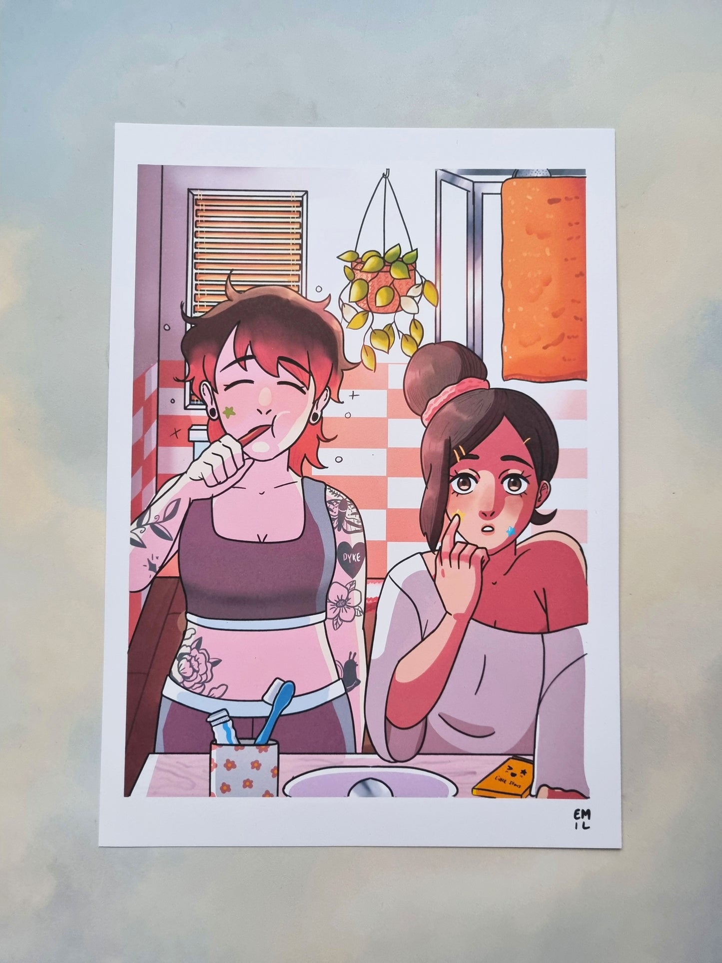 Dyke-y Morning Routine Art Print