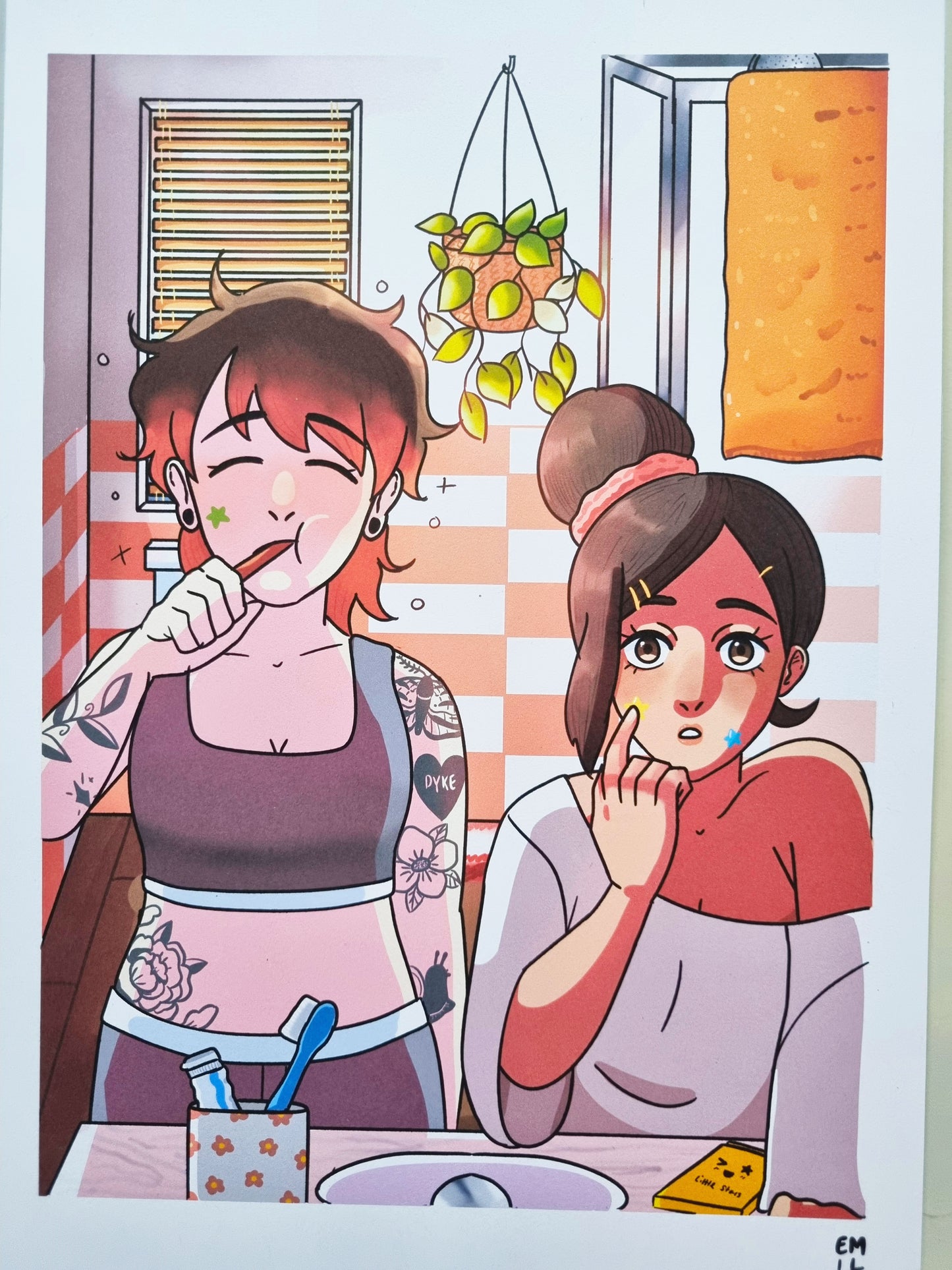 Dyke-y Morning Routine Art Print
