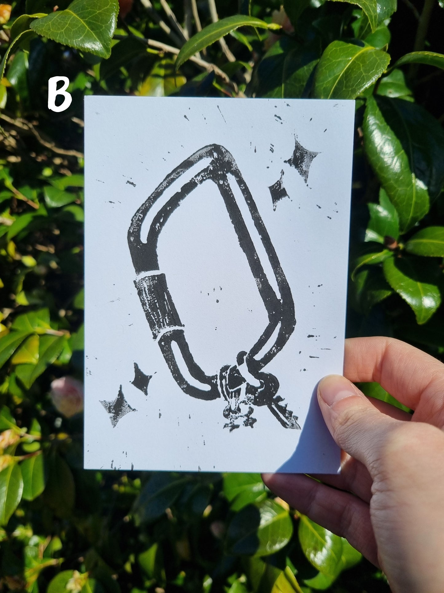 Carabiner A6 Lino Print