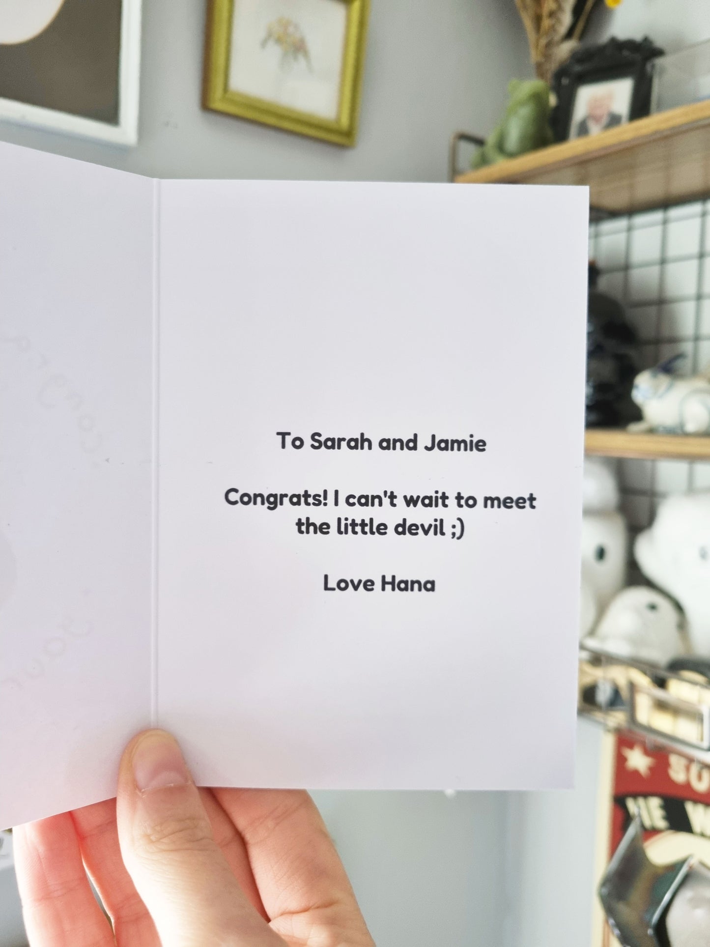 Your Little Devil New Baby Card | Goth New Parents - EmilsDoodles