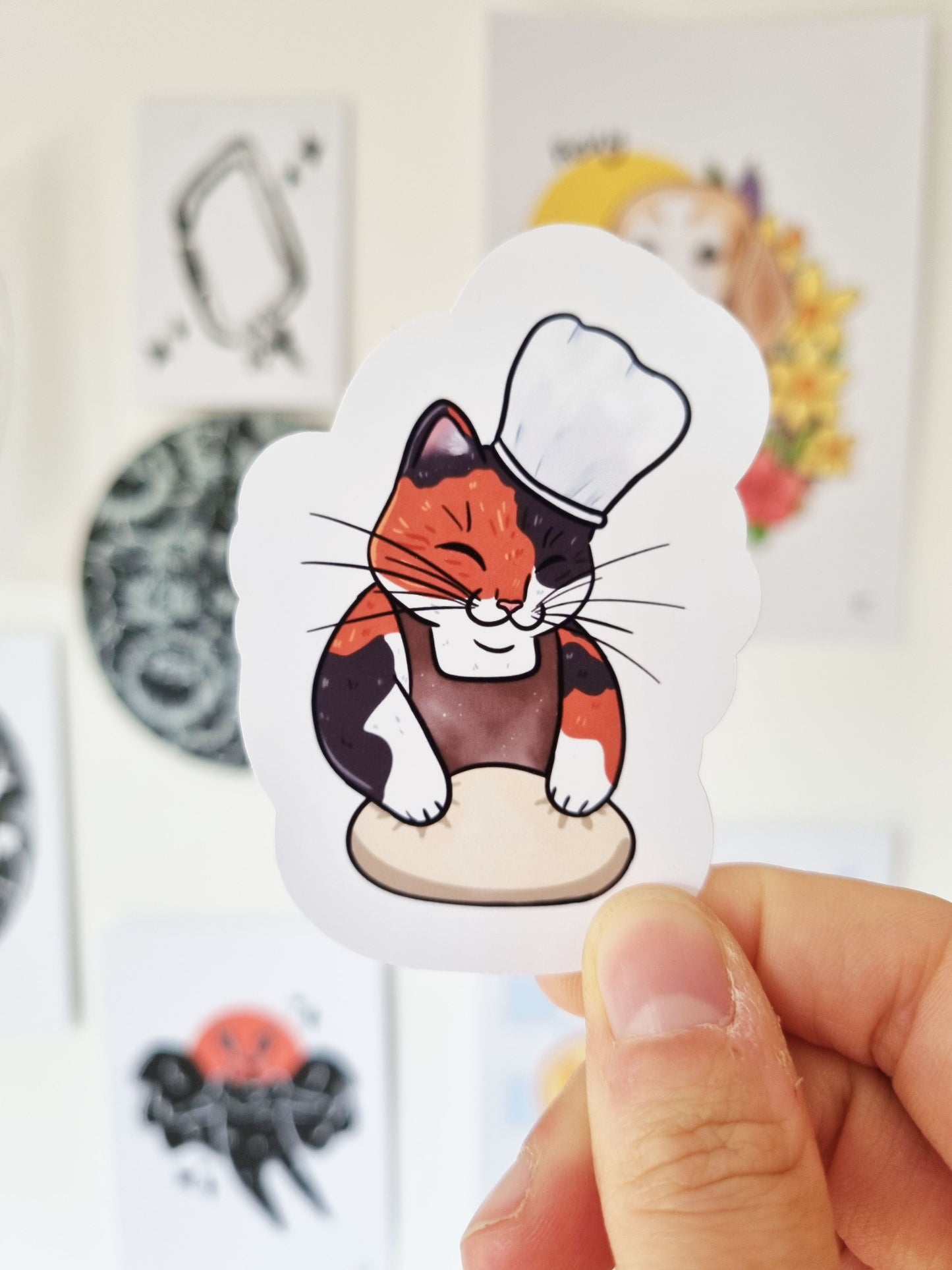 Baking Cat Glossy Sticker