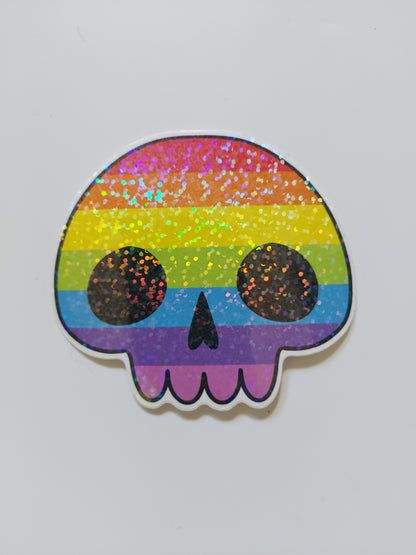 LGBT Pride Flag Skull Sticker