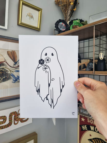 The Ghost and Bouquet A5 Art Print