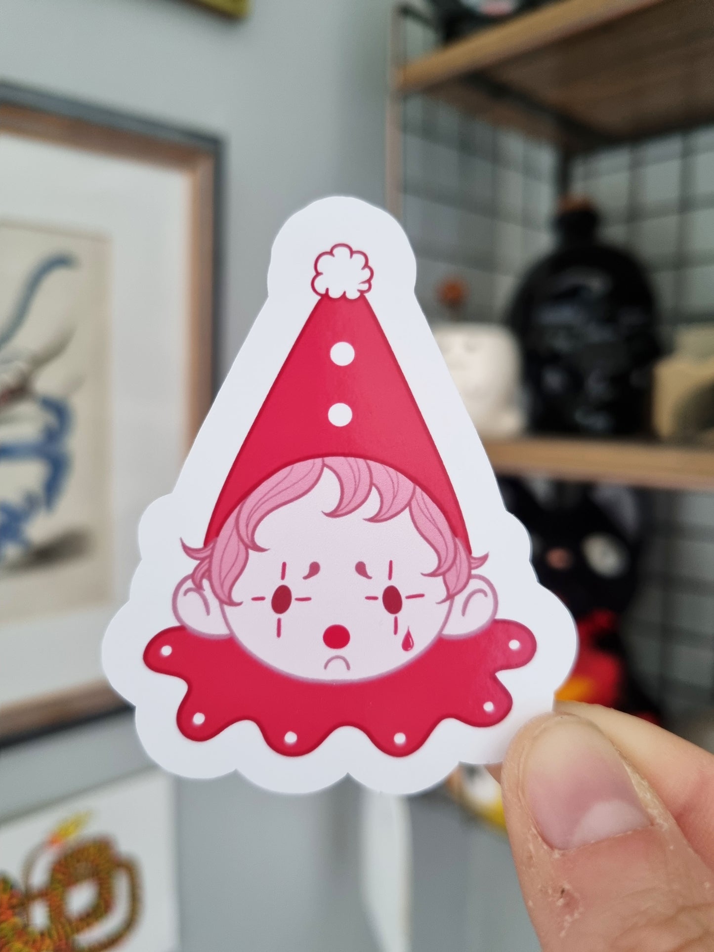 The Sad Clown | Glossy Clown Sticker