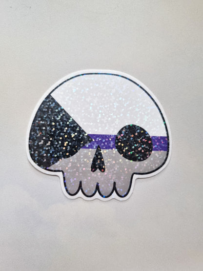 Asexual Demisexual Aromantic Skull Pride Sticker