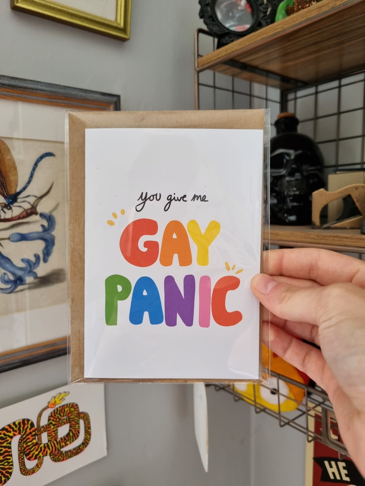 You Give Me Gay Panic Funny Greeting Card