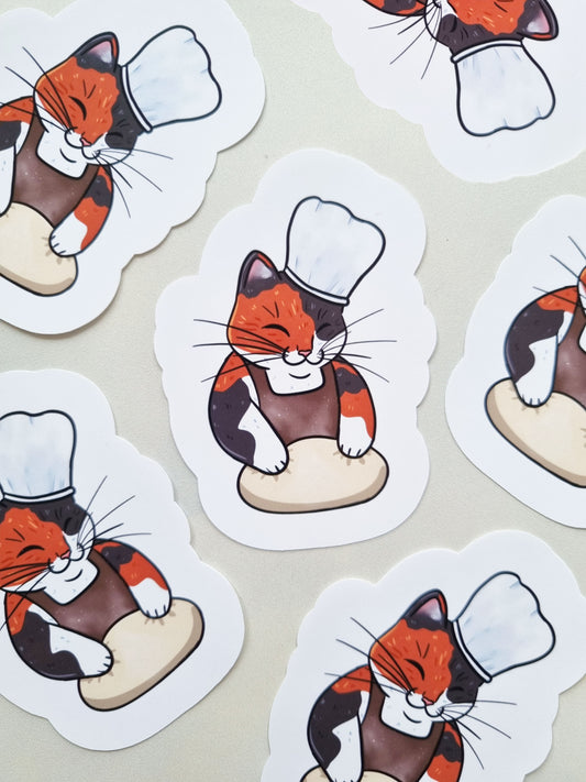 Baking Cat Glossy Sticker