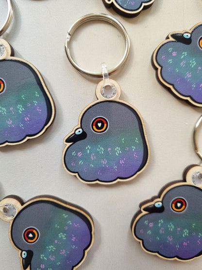 Fluffy Pigeon Keyring