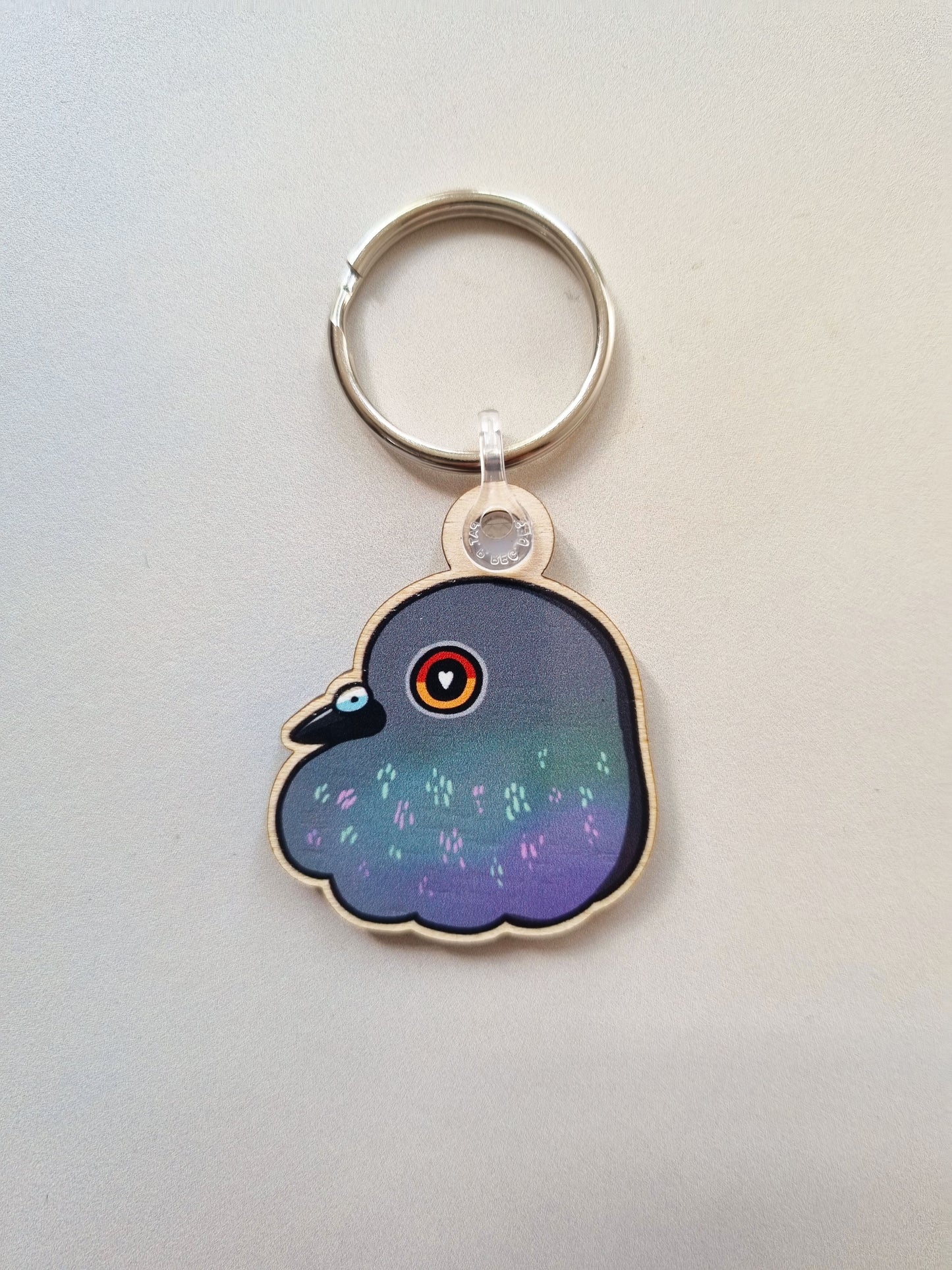 Fluffy Pigeon Keyring