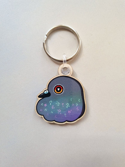Fluffy Pigeon Keyring