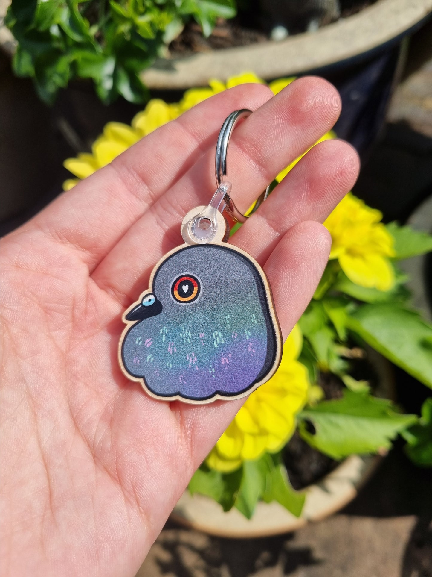 Fluffy Pigeon Keyring