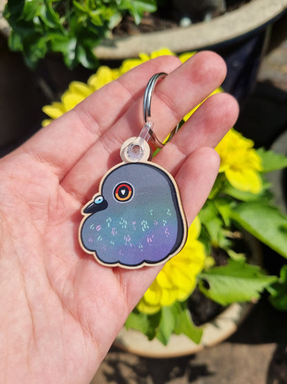 Fluffy Pigeon Keyring