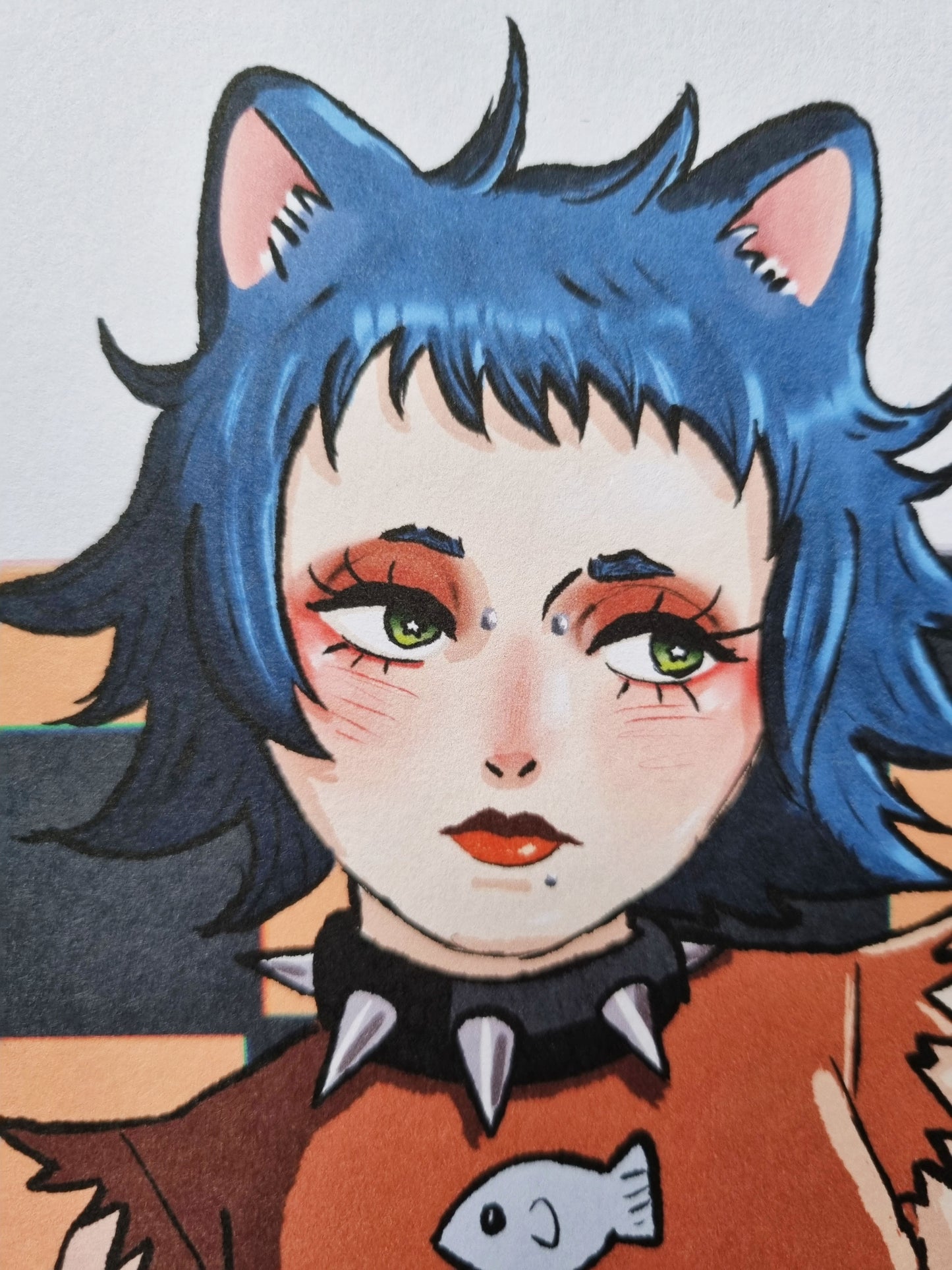Punk Cat Girl Art Print