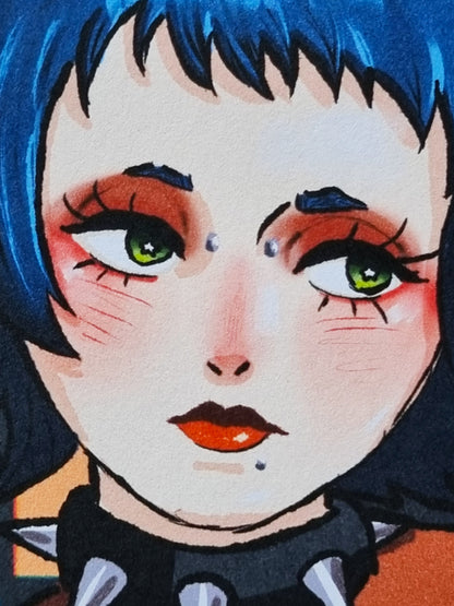Punk Cat Girl Art Print