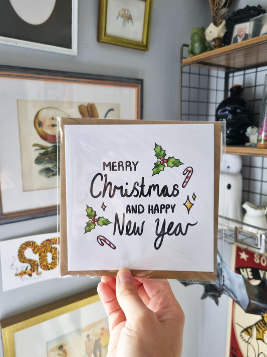 Merry Christmas And Happy New Year Card