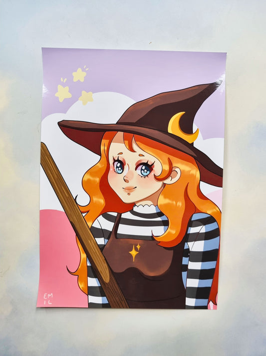 Pastel Witch A4 Poster