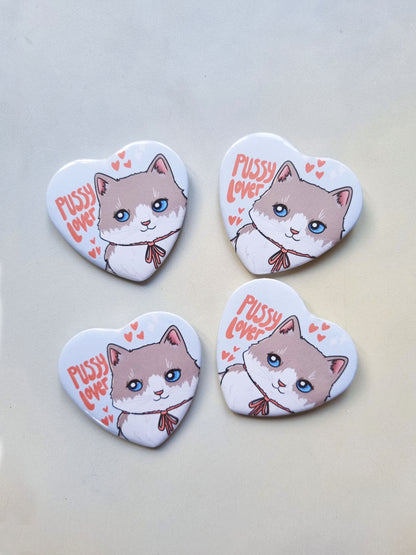 Pussy Lover Heart Badge