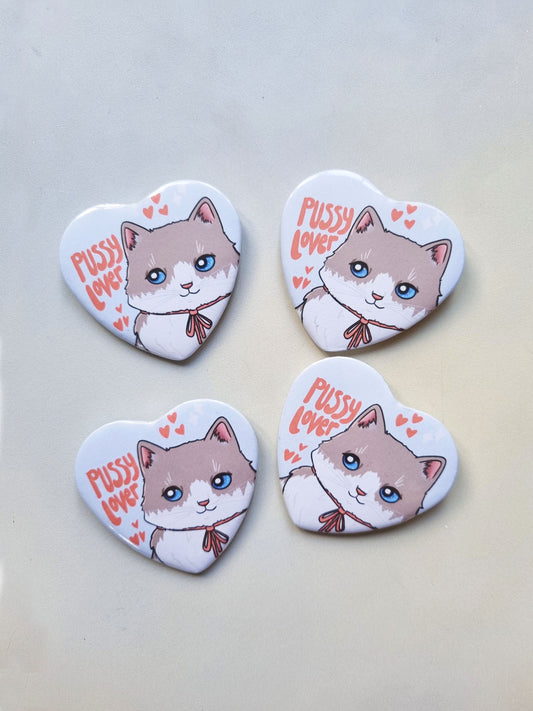 Pussy Lover Heart Badge