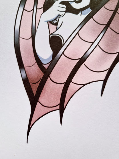 Trad Tattoo Inspired Bat Woman Print