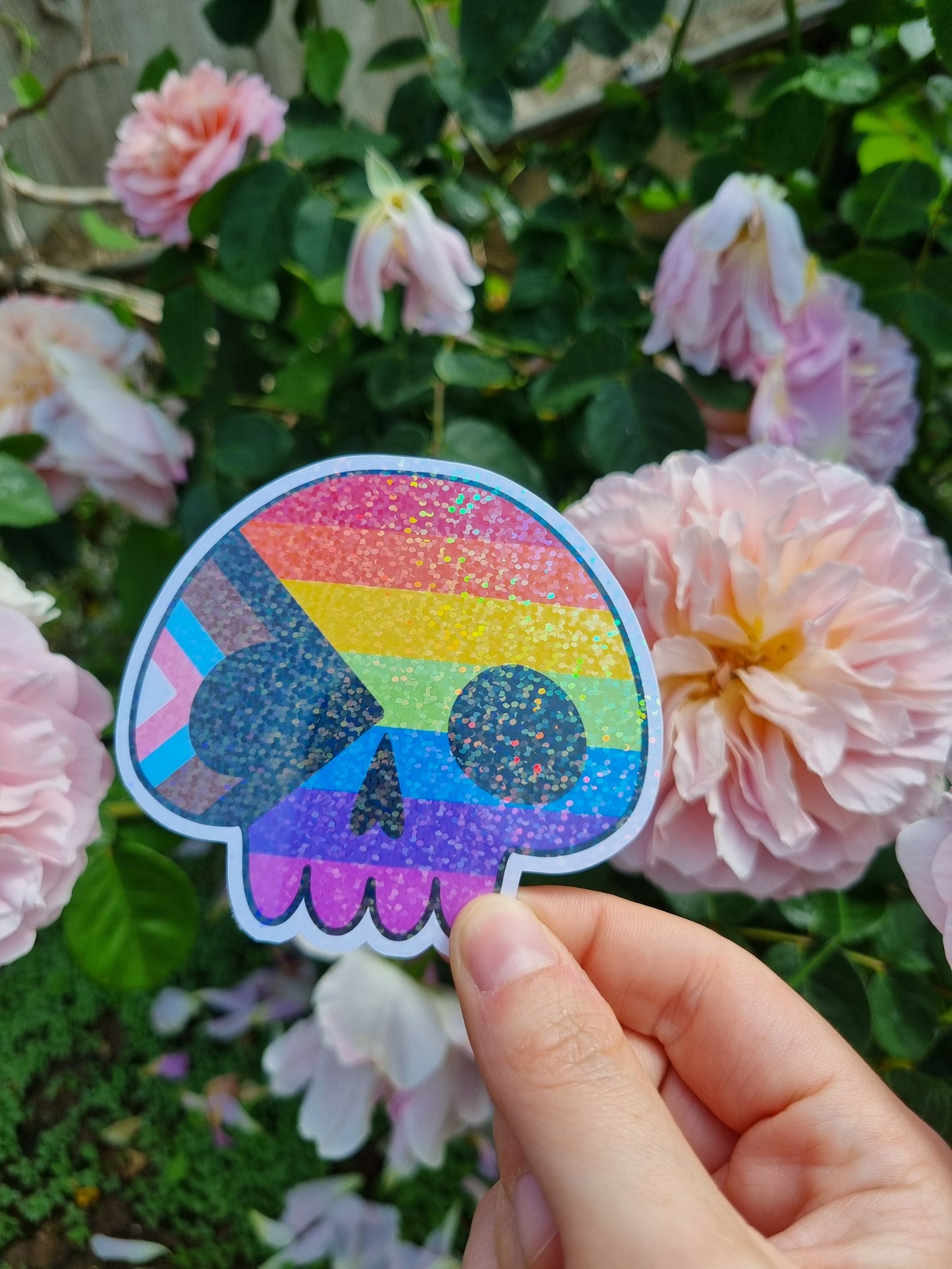 Holographic Skull Pride Stickers - LGBTQ