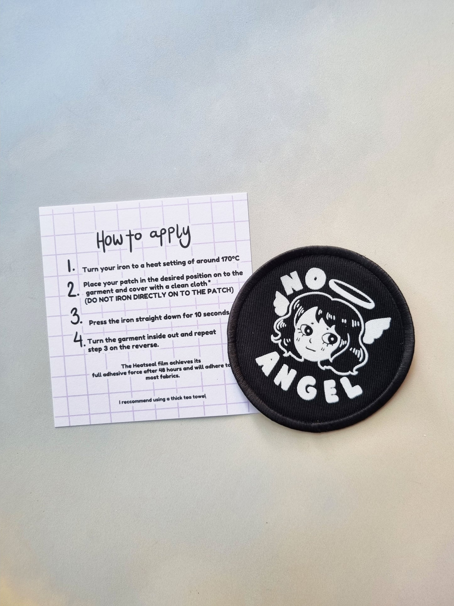 No Angel Iron-on Patch