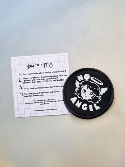 No Angel Iron-on Patch