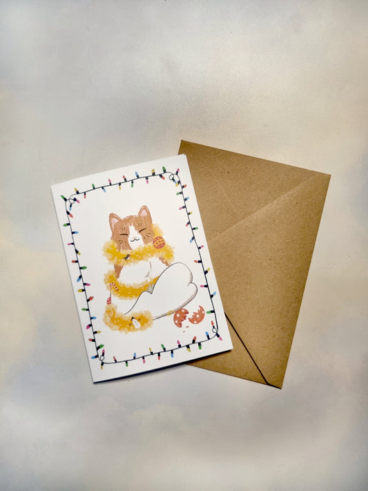 Chaotic Cat Christmas Card