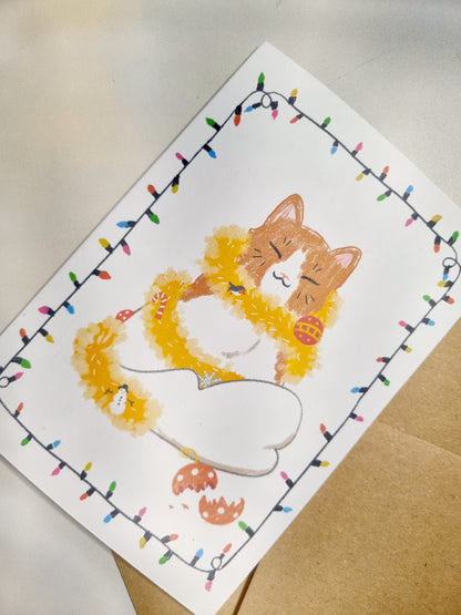 Chaotic Cat Christmas Card