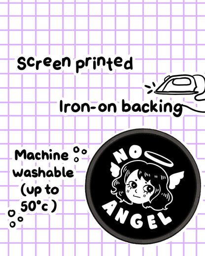 No Angel Iron-on Patch